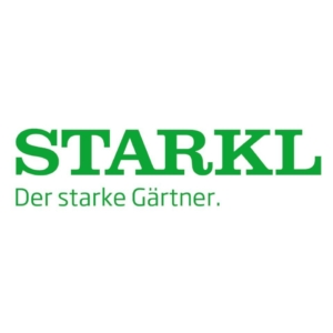 Grünes Logo mit dem Schriftzug "STARKL" in Großbuchstaben und dem Slogan "Der starke Gärtner." darunter.